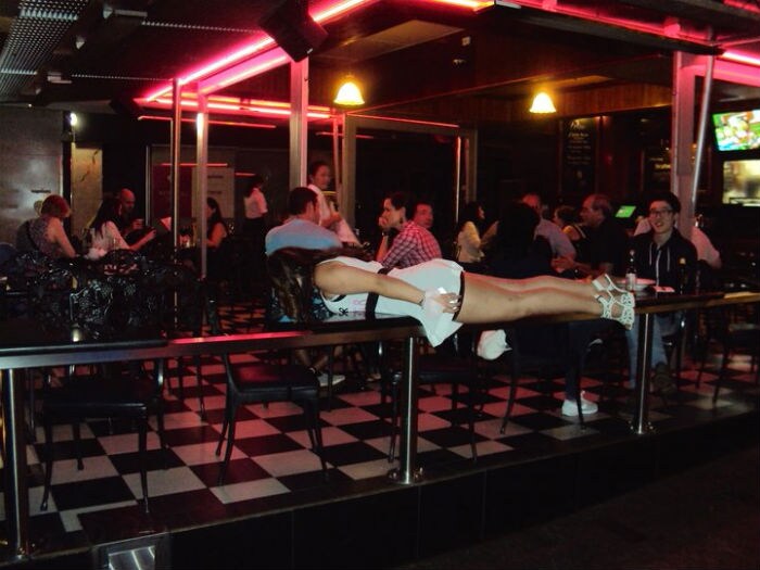 Too drunk to drive. How about planking on the bar table?