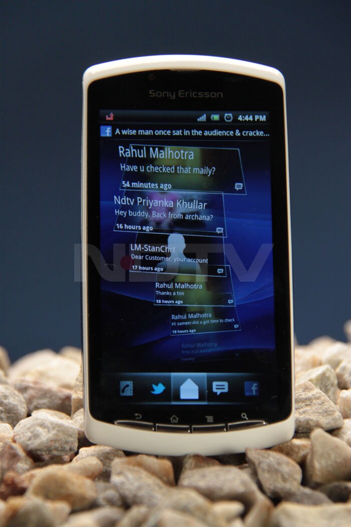 All device manufacturers ?skin' the stock Google Android system with added functionality. Sony Ericsson's skin is called Timescape. Though it looks stunning in the beginning with its flick-able interface, it can get a bit annoying if you get lots of updates on your phone. But, it works pretty well for pictures. (Photo:Dr. Sanjay Nigam)