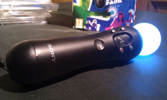 Gadget Guru getting up close and personal with the PlayStation Move. [PHOTO: Sameer Mitha]