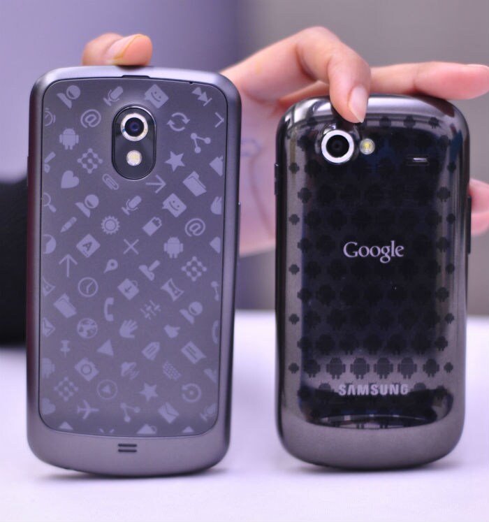 Here's a quick look at the goofy rear panels of both the Nexus S and the Galaxy Nexus.