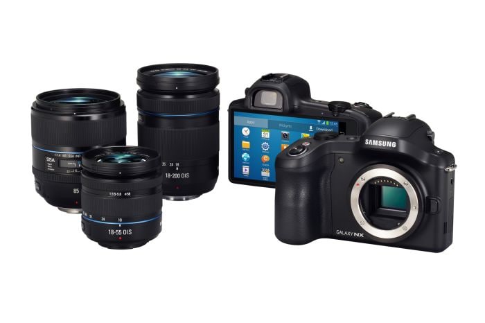 The camera is compatible with the entire Samsung NX lens range.