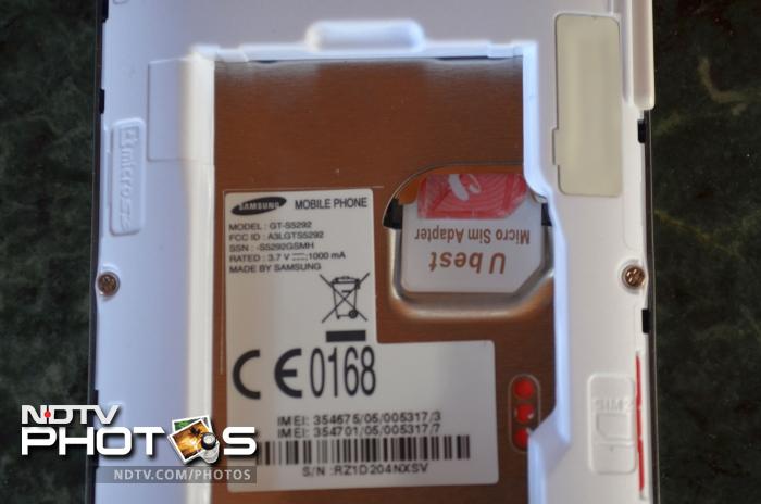 The slot for the primary SIM card is located inside the battery compartment.