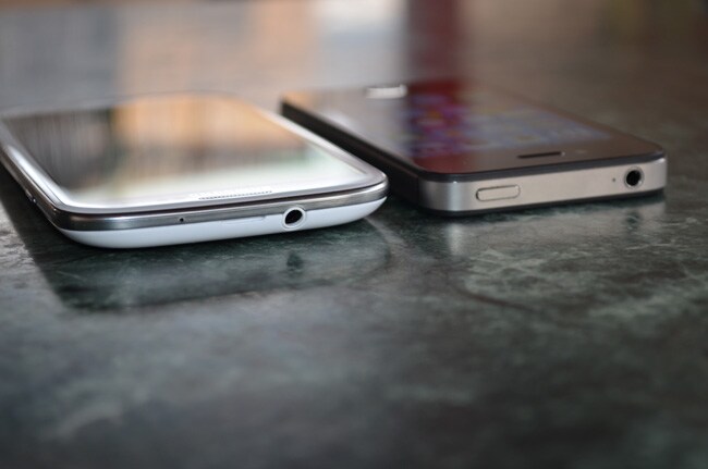 The smartphone weighs a 133g and is available in shades of Pebble Blue and Marble White.