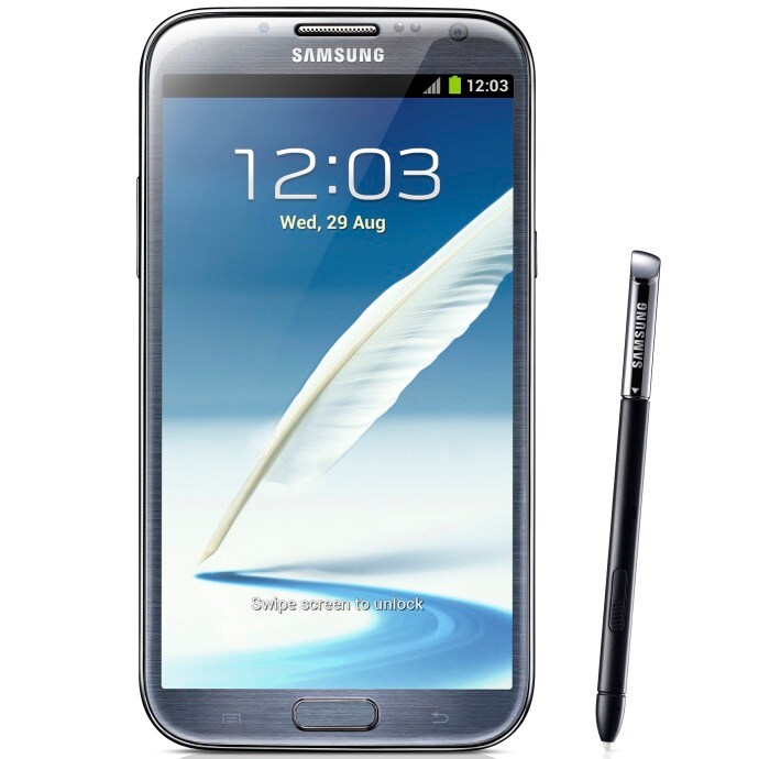 The Samsung Galaxy Note II features a bigger, 5.5-inch 720x1280 Super AMOLED HD display.