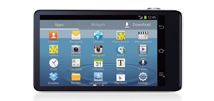 The Samsung Galaxy Camera runs Android 4.1 Jelly Bean with access to Google Play Store to download and run Android apps.