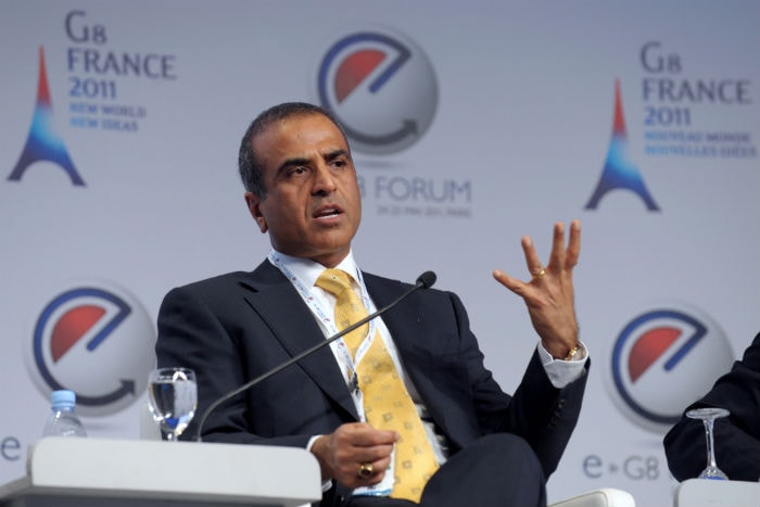 India's Sunil Mittal, Chairman of Bharti Airtel, addresses a session at the e-G8 Forum. (Photo: AFP)
