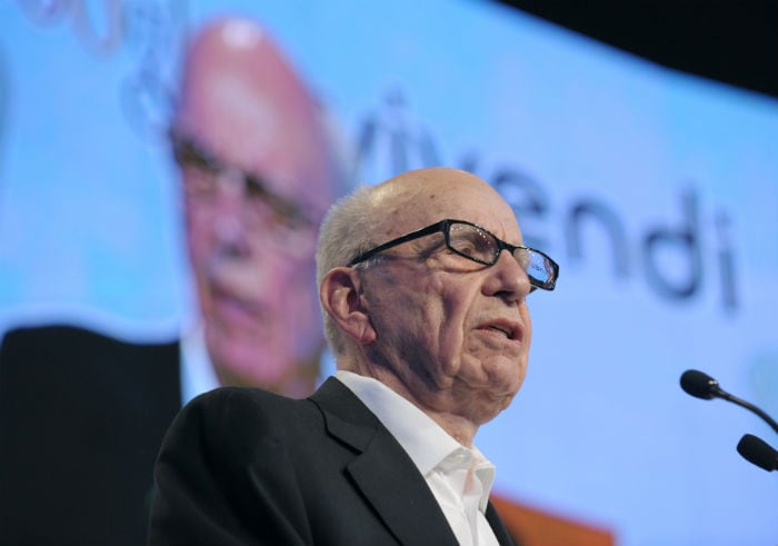 News Corporation Chairman and CEO, Rupert Murdoch, addresses the e-G8 Forum. (Photo: AFP)