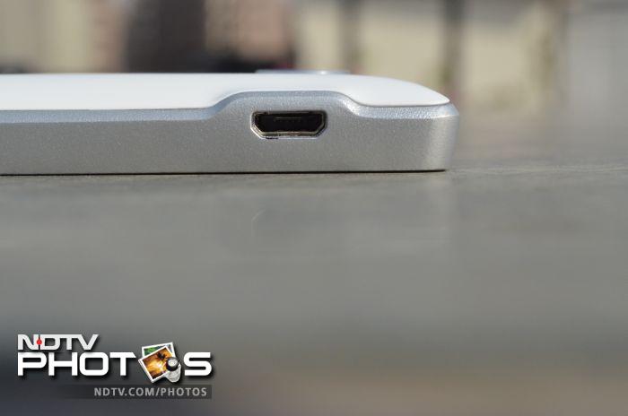 The micro-USB port is located at the left side towards the upper half.