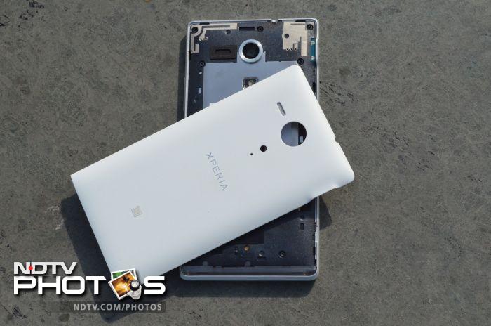 The phone has a removable back cover.