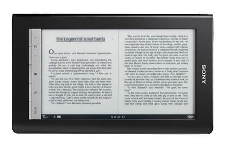 In this undated product image provided by Sony Digital Reading, the new Sony Reader Daily Edition is shown. The $399 device will be on the market by December.