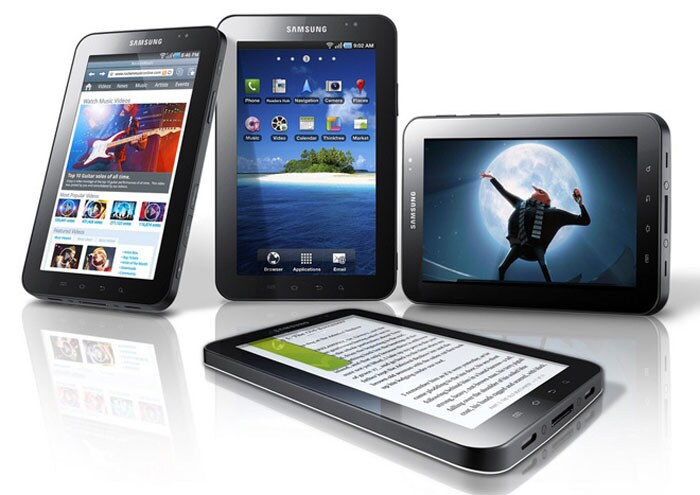 <b>Samsung Galaxy Tab:</b><br><br>
<b>Processor and Memory:</b><br><br>
1GHz Cortex A8 processor, 16GB or 32GB internal storage, microSD expansion for up to 32GB additional storage