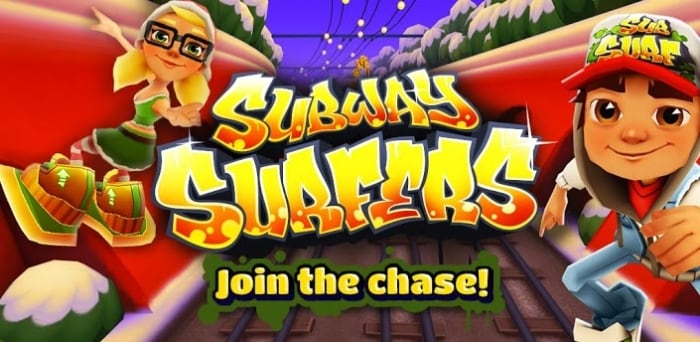 Subway Surfers (by Kiloo, on iOS and Android) - Subway Surfers involves helping Jake escape from the grumpy Inspector! So all you need to is run as fast as you can and lookout for the oncoming trains to make sure you don't hit by them.