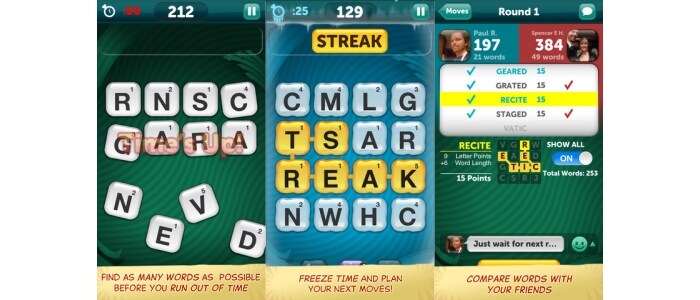 #10 Scramble With Friends - Scramble With Friends is the fast, fun game of finding words in a jumbled grid. Quickly slide your finger over adjacent letters to form words forwards, backwards, sideways any way you can!