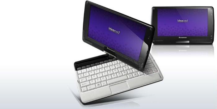 <b>Lenovo IdeaPad S10-3t</b><br><br>
A swivel screen is always cool and the Lenovo IdeaPad uses exactly that. The Lenovo s10-3t combines the goodness of a swiveling touch screen and keyboard all in a small form factor. When the keyboard is activated, it runs Windows 7 but when it's removed it runs the Bumptop UI, which optimizes Windows 7 for multi-touch. Overall, the setup is not ideal but we do get an Intel Atom powered device which is more than handy for everyday use. Any resource intensive work, though, will not be a walk in the park.