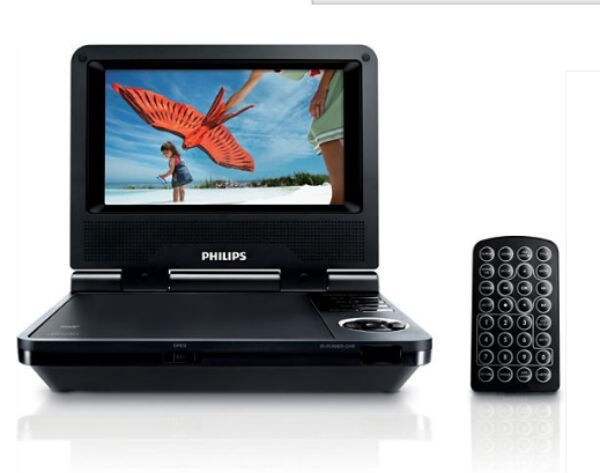 <b>Philips PET 723 Portable DVD Player</b><br><br>
If you have a large collection of DVDs and do not like to use a media tablet like the Apple iPad or a portable media player like the iPod, pick the PET 723. It is small and cute and has a rather crisp display. It also handles scratched disks pretty well.<br><br>
 
<b>Price: Rs 9575</b>