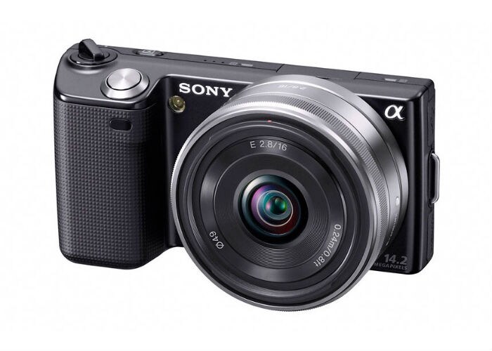 <b>Sony NEX-5</b><br><br>
The NEX-5 is the smallest interchangeable lens camera in the world. It gives good quality results, thanks to its SLR-class lens in an ultra compact package. Few others can match this combination of image quality and portability.<br><br>
 
<b>Price: Rs.34990</b>