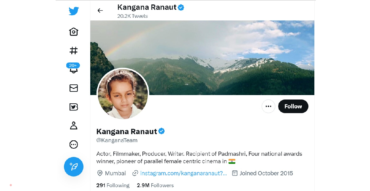 दिलचस्‍प यह है कि अभिनेत्री कंगना रनौत का अकाउंट अब भी वेरिफाइड है। गैजेट्स 360 हिंदी की टीम ने जब उनका अकाउंट चेक किया, तो वहां ब्‍लू टिक दिखाई दे रहा था। काफी वक्‍त तक ट्विटर से बाहर होने के बाद उनके अकाउंट को कुछ महीनों पहले ही दोबारा जगह दी गई है।