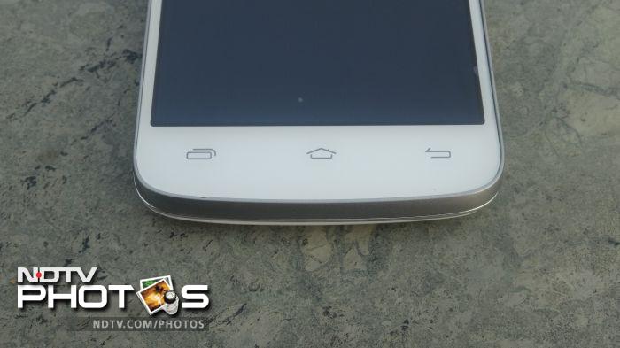 The phone has three capacitive buttons.