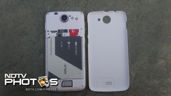 The phone has a removable back cover.