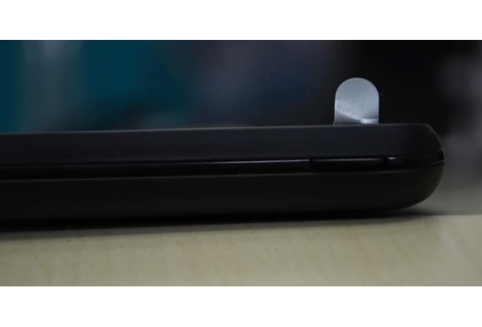 The power switch is well placed on the right side.