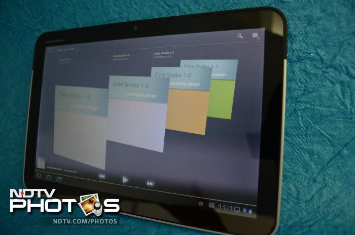 The on board music player is quite a funky with a 3D swiping style interface which displays the track details including artist, album, duration, etc. (Photo: Sameer Mitha)