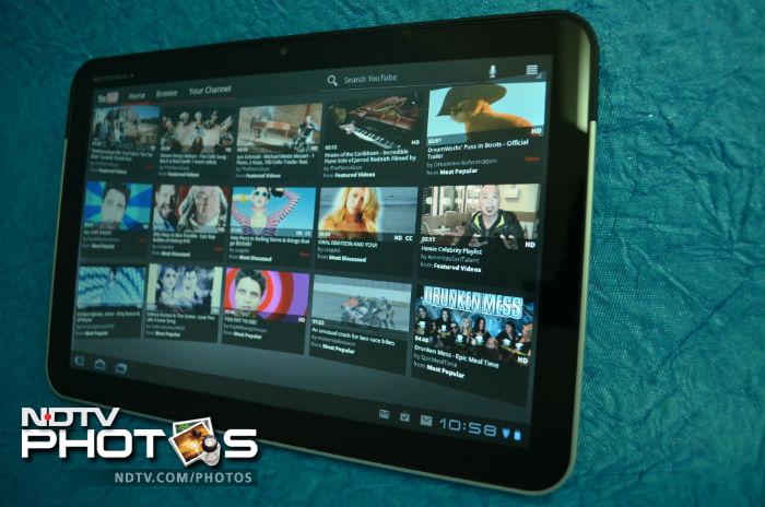 The YouTube Honeycomb app is one of the best around. The videos appear in a Matrix like view and you can browse through the videos with a swipe of your finger.� The search tab is conveniently located at the top of the screen. (Photo: Sameer Mitha)
