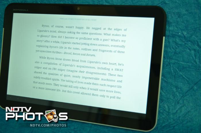 Third party e-reader apps such as the Kindle app too have been optimized for use on the tablet. The 10.1-inch screen is really great to read books on. (Photo: Sameer Mitha)