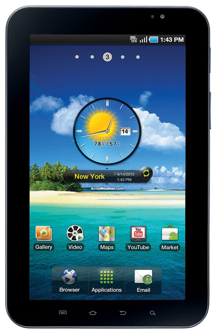 <b>Samsung Galaxy Tab: It's Getting Better All The Time</b><br><br> 

Clutching at the iPad's coattails, Samsung's tablet boasts of a front and rear facing camera, expendable memory, USB ports and flash support: all features we'd hoped the iPad would have. The best part: running on Android 2.2 OS with a gorgeous 7 inch touch display, the Galaxy Tab is sold in India for Rs 38000