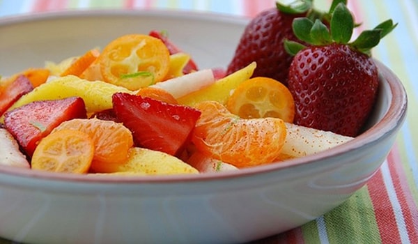 Include lots of fresh fruits and vegetables as salad in your diet.
