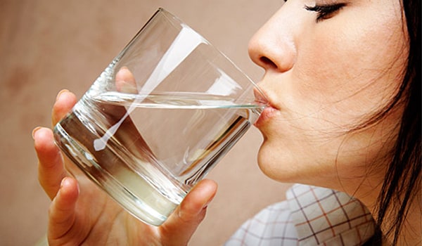 Water has no calories, so its great for filling up. It also helps you digest food.