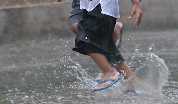 Avoid walking in dirty rain water and keep your shoes and socks dry and clean.