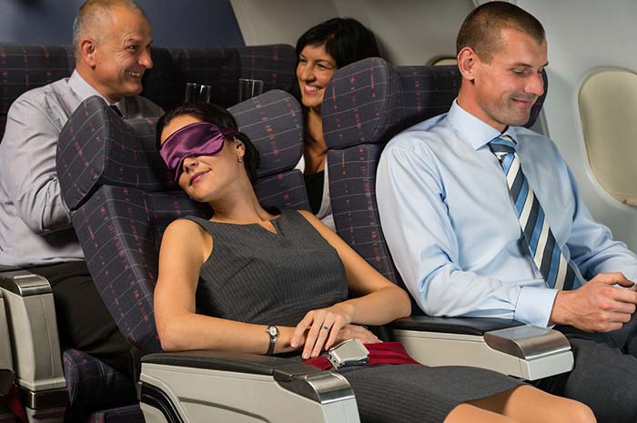 A sound and quality sleep also help prevent jet lag. To get quality sleep while flying use ear plugs, eye masks or pillows.