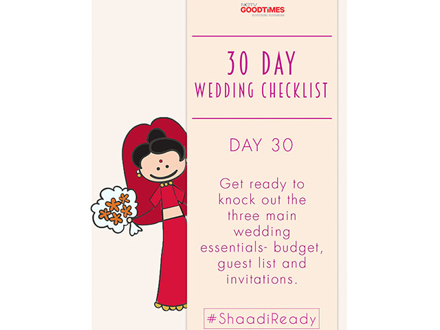30 Day Wedding Checklist