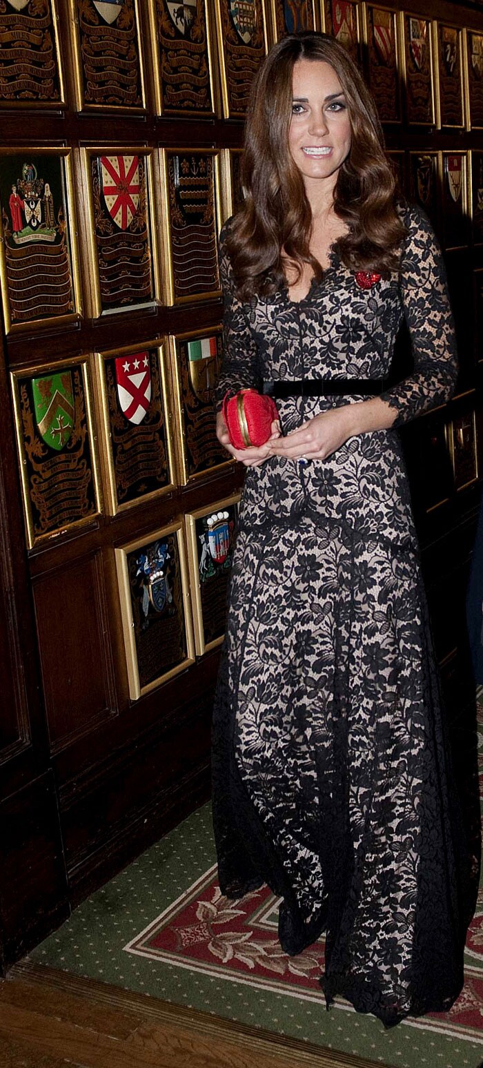 In November 2012, Kate Middleton looked stunning in a floor-length gown by British label Alice Temperley at the reception and dinner function in aid of the University of St. Andrews 600th anniversary appeal in London. A closer look at the gown reminded us that we had seen Kate in the same gown earlier in 2012.