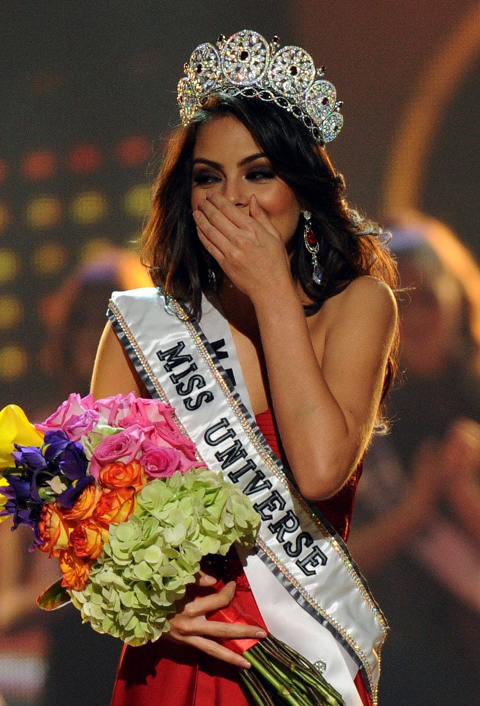 Miss Mexico Jimena Navarrete celebrates after being crowned Miss Universe during the Miss Universe 2010 Pageant Final at the Mandalay Bay Hotel in Las Vegas on August 23, 2010. (Photo: AFP)