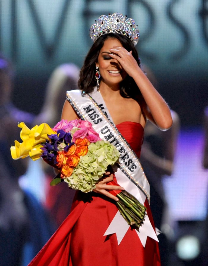 Miss Universe 2010 Miss Mexico Jimena Navarrete onstage at Miss Universe 2010 held at the Mandalay Bay Hotel & Casino on August 23, 2010 in Las Vegas, Nevada. (Photo: AP)