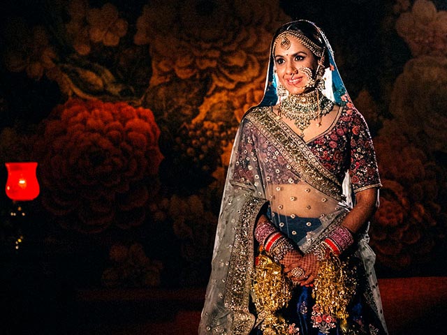 Photo : Our Bride Shilpa Shines Like A Princess In A Royal Blue Sabyasachi Creation