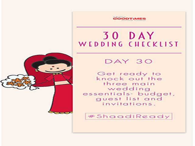 30 Day Wedding Checklist