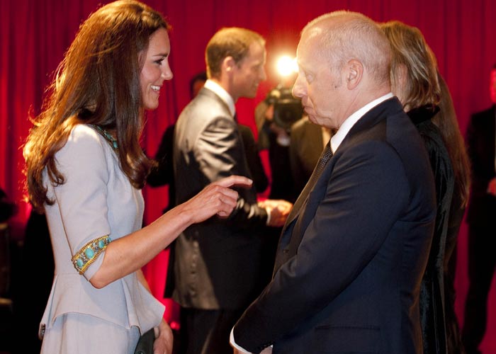 Royalty meets rock royalty: Catherine, Duchess of Cambridge, meets Dire Straits frontman Mark Knopfler.