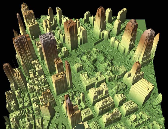 National Oceanic & Atmospheric Administration (NOAA) and its National Geodetic Survey released a 3-D image of lower Manhattan, New York, and the ground zero of the World Trade Centre (WTC).<br><br>The NOAA's aircraft flew several missions over the WTC after the events of September 11 to aid in the recovery efforts. NOAA's Citation jet mapped ground zero using aerial photography and Light Detection and Ranging (LIDAR) technology. The data collected by the LIDAR equipment helped to produce 3-D images of the site where crews continue their recovery and cleanup efforts.(AFP Photo)