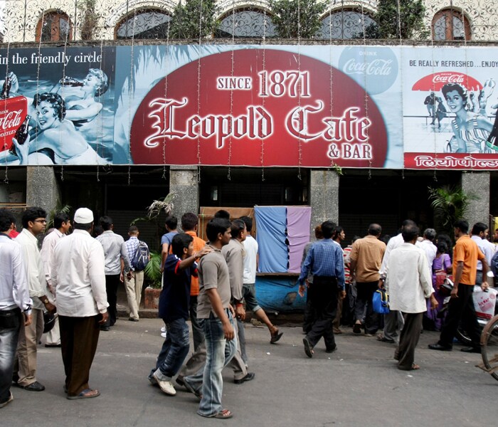 The crowd was so big on the first day of reopening that police had to shut it down again for Leopold to reopen again on the next day (November 30, 2008). According to Jehani Farhang, Owner, Leopold Caf�, ?Mumbai believes in looking ahead. Nothing can dent its spirit.?(AFP photo)