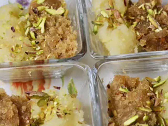 <strong><a href="https://food.ndtv.com/food-drinks/watch-make-this-pineapple-sheera-for-your-guests-this-festive-season-2111821">Click here for recipe</a></strong><br>
Sheera is a sweet dessert made with Rava, ghee, dry fruits, and other ingredients. It has a semi-thick consistency and can be customized to meet your tastes. Some people prefer sheera with pineapple, while others prefer it with banana