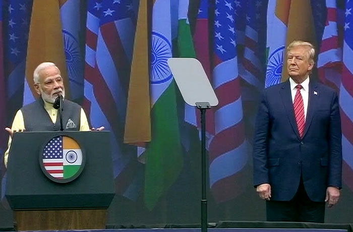 "It is my honour and privilege to welcome him here. And I can say every time I have met him I have found the friendliness, warmth, energy, in the President of the United States of America, Mr Donald Trump. This is extraordinary, this is unprecedented," PM Modi while introducing President Donald Trump.