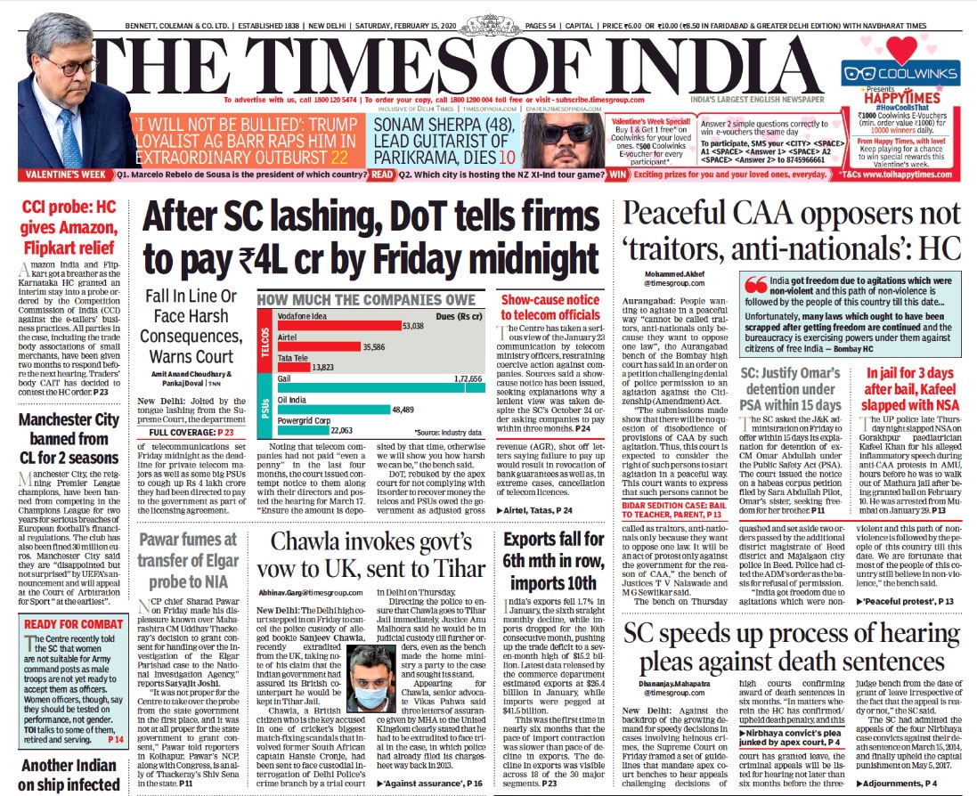 After Supreme Court Lashing, Telcos Ordered To Clear Dues By Friday ...