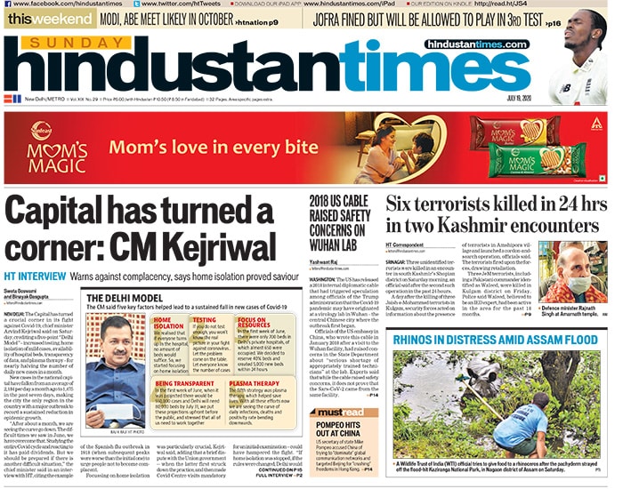 The Hindustan Times took the story of BJP's demand of CBI probe into MLAs' phone tapping allegations as its lead. 
"BJP demands CBI probe into Rajasthan phone tap," the Hindustan Times headline read.