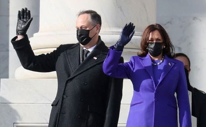 Kamala Harris on Wednesday opted to wear a dress designed by two Black designers for her historic inauguration as the US Vice-president.