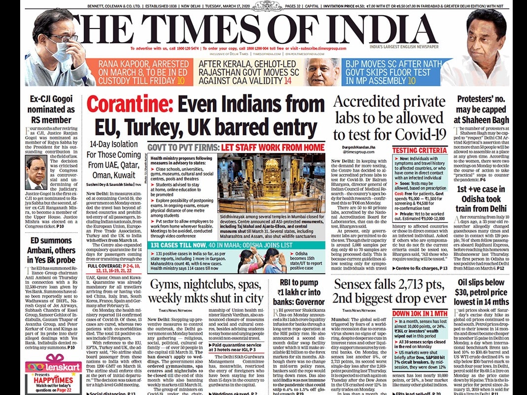 Curbs Across India, Europe Under Lockdown Amid Coronavirus