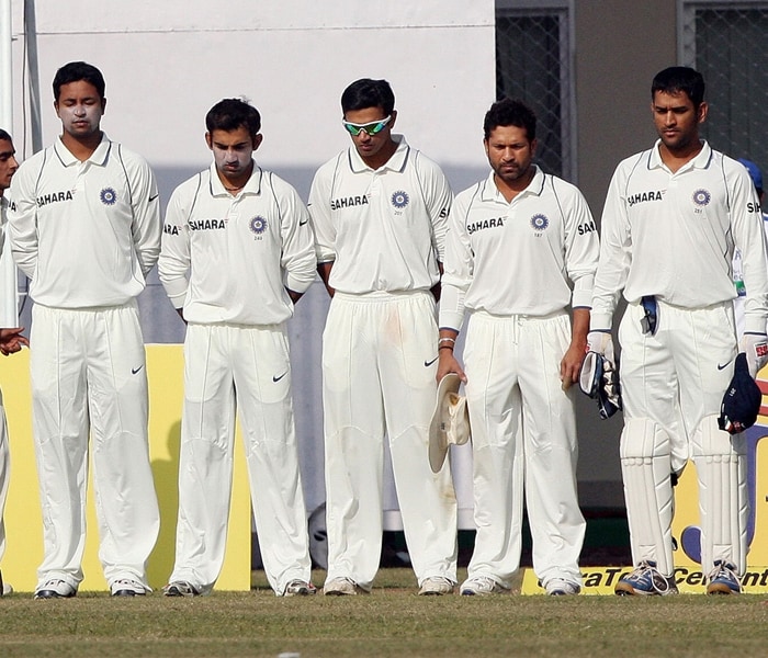 The Indian cricket team also observed one minute of silence before the 3rd day of the Kanpur Test match against the visiting Sri Lankans, in tribute to the lives lost during the terror attacks. (AFP Photo)