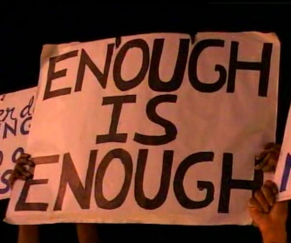 A sentiment that is shared by the entire nation. 'Enough is enough!'<br><br>People walked on the streets, holding placards asking the government to fight terror in all earnesty. (NDTV Photo)