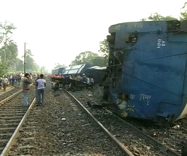 The guard of the train said there was a strong jerk as the train was moving and stone chips went flying in all directions. There was a cloud of dust as the train came to a halt. (NDTV Photo)